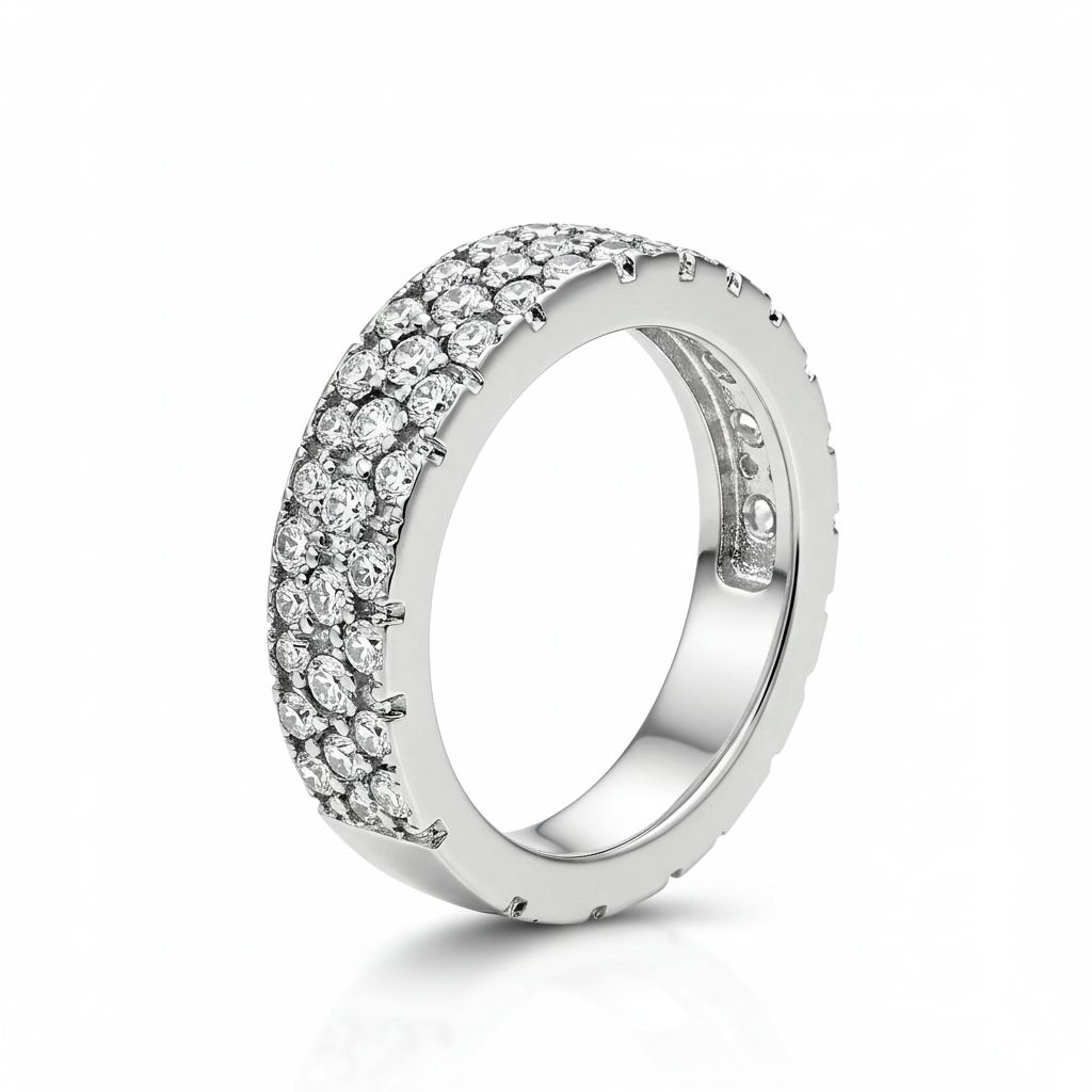 925 Sterling Silver Moissanite Men’s Band