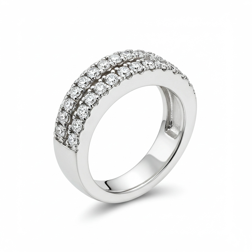 925 Sterling Silver Moissanite Men’s Band