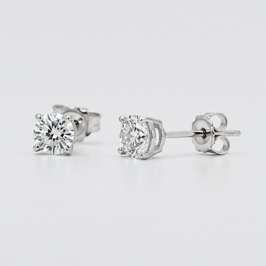 925 Sterling Silver Moissanite Stud Earrings