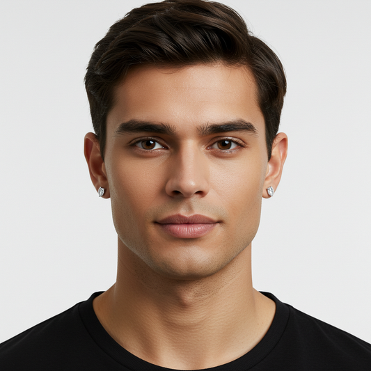 10K White Gold Moissanite Stud Earrings