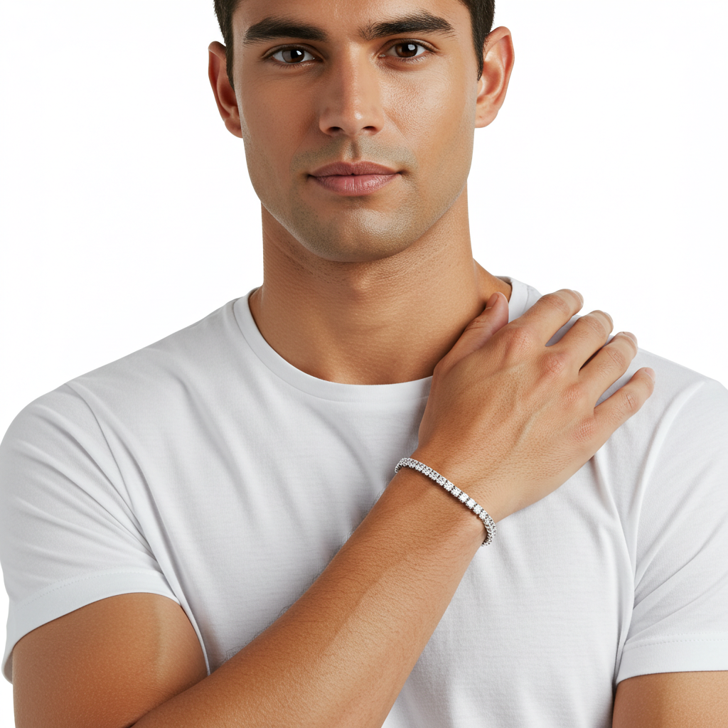 925 Sterling Silver Moissanite Tennis Bracelet