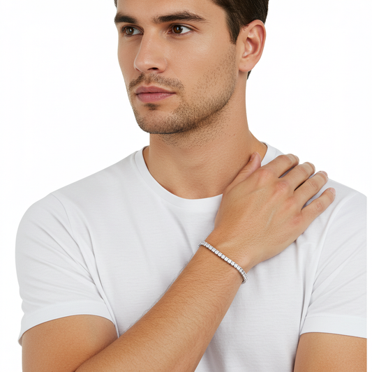 925 Sterling Silver Moissanite Tennis Bracelet