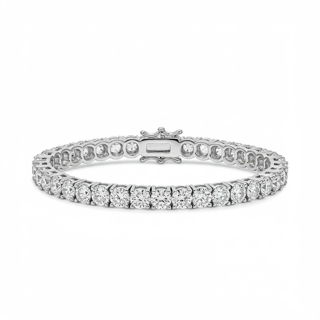 925 Sterling Silver Moissanite Tennis Bracelet