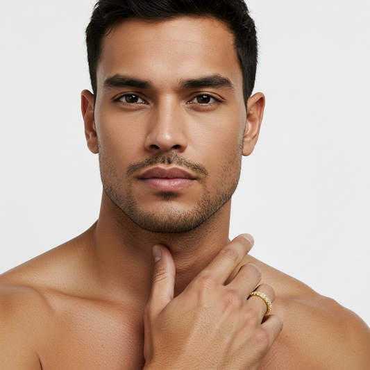 10K Yellow Gold Moissanite Men’s Band