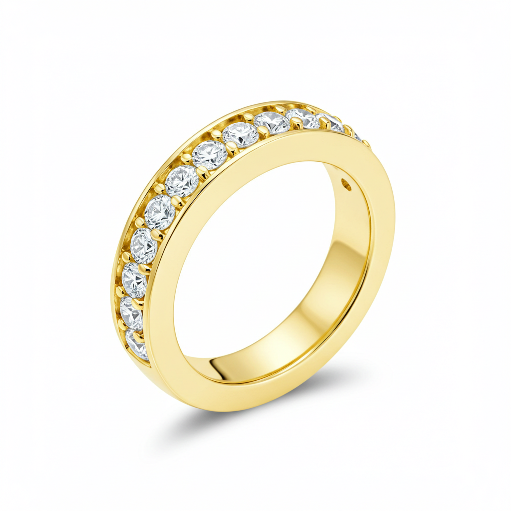 10K Yellow Gold Moissanite Men’s Band