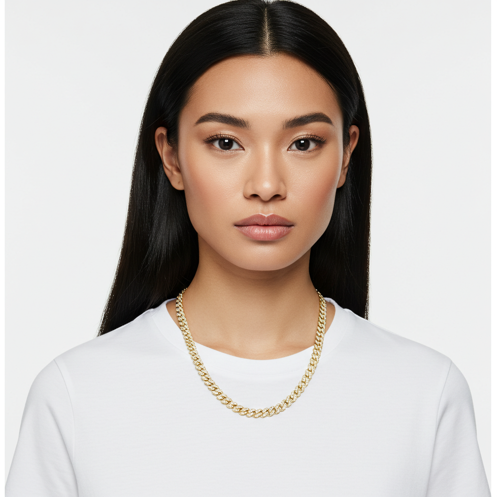 10K Yellow Gold Moissanite Miami Cuban Chain