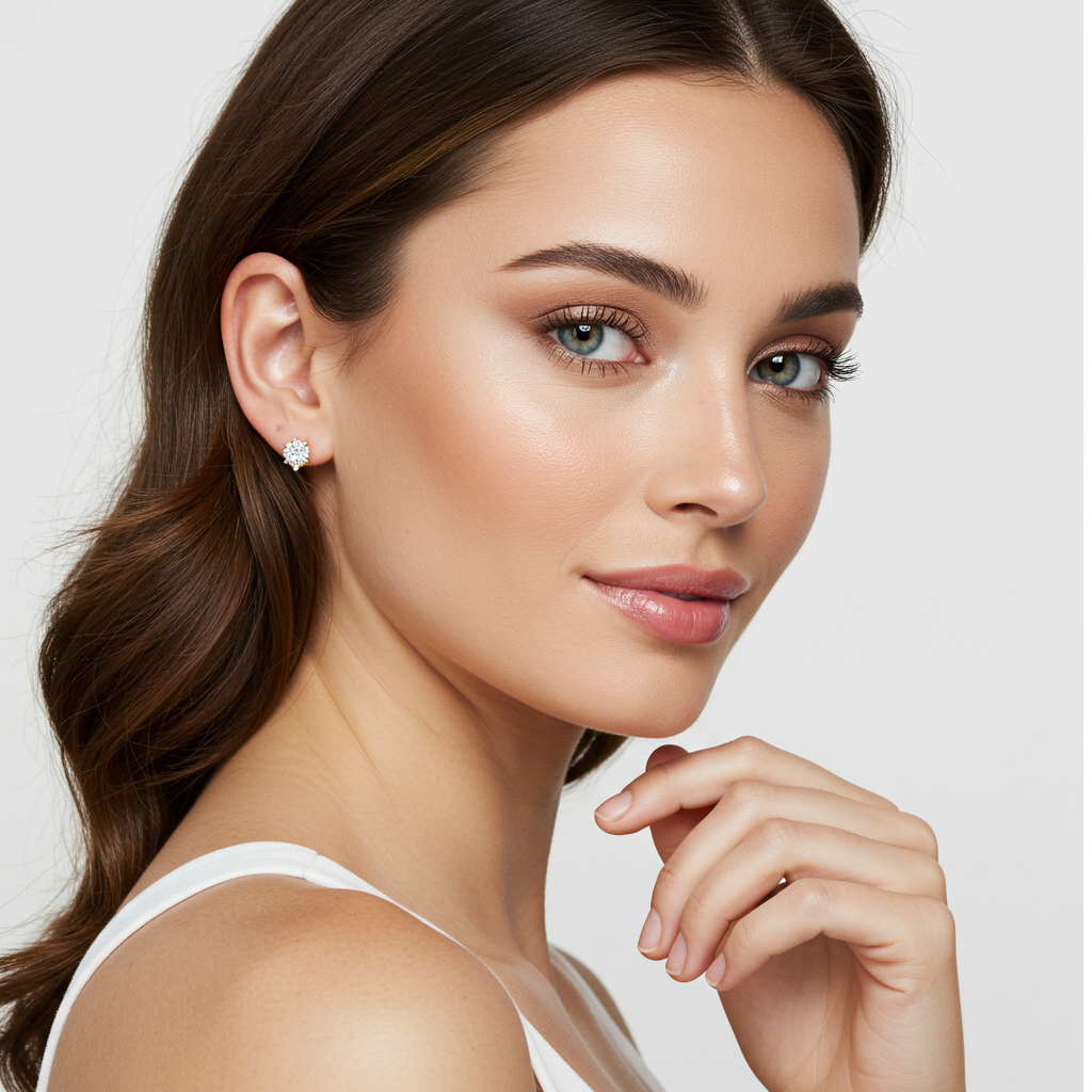 10K Yellow Gold Moissanite Solitaire Earrings