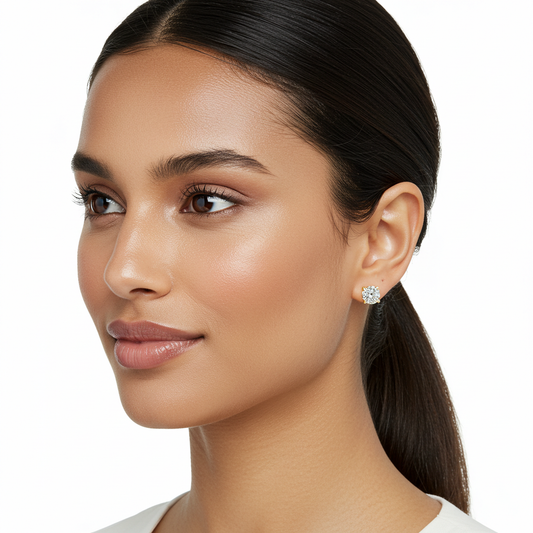 10K Yellow Gold Moissanite Solitaire Earrings