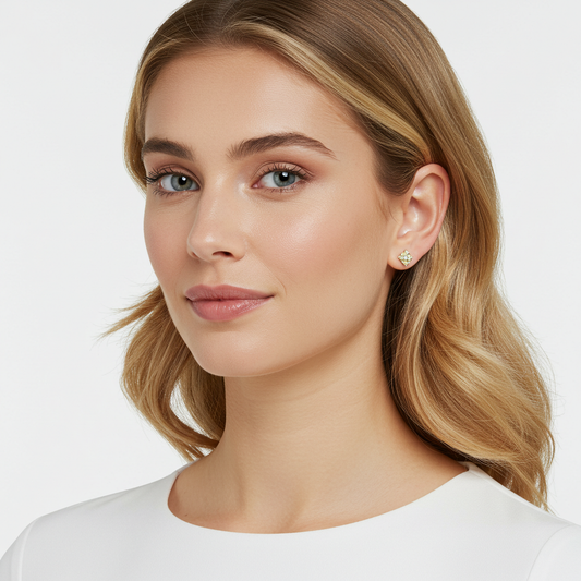 10K Yellow Gold Moissanite Stud Earrings