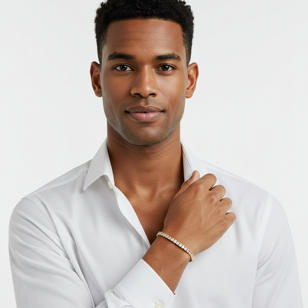 10K Yellow Gold Moissanite Tennis Bracelet