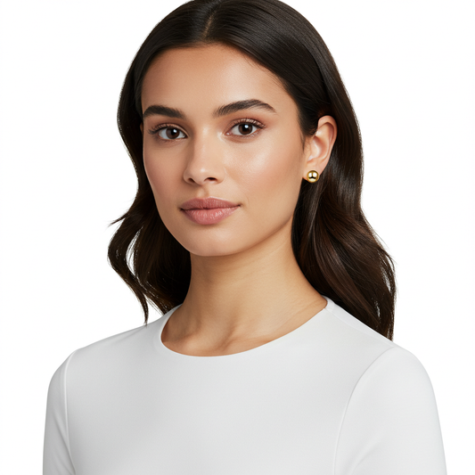 14K Gold Ball Stud Earrings