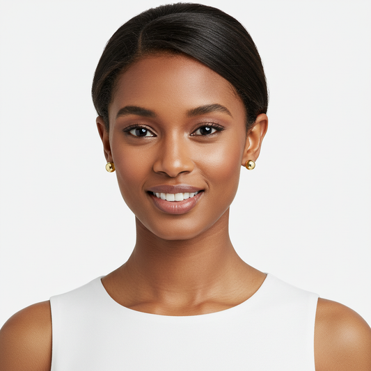 10K Gold Ball Stud Earrings