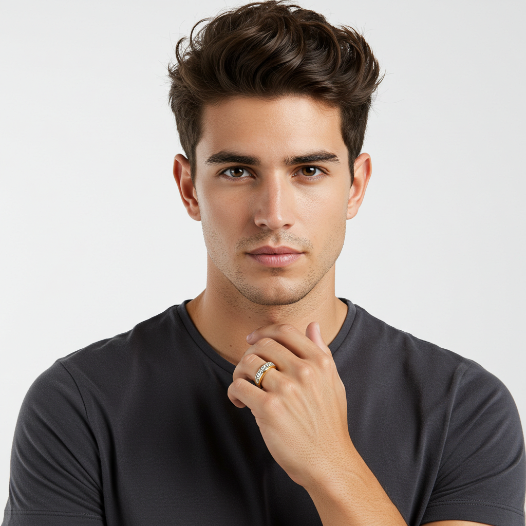 14K Gold & Diamond Men’s Band