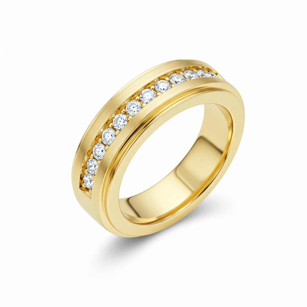 14K Gold & Diamond Men’s Band