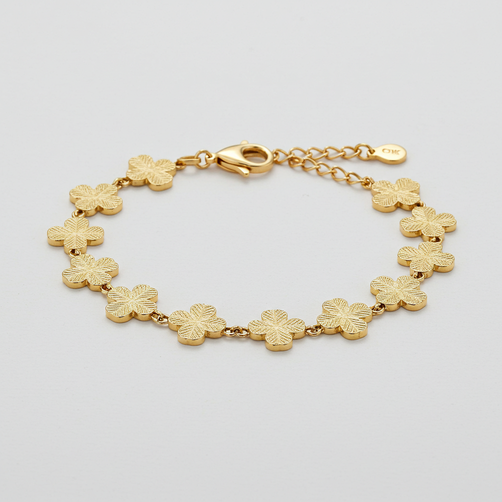 10K Gold Clover Bracelet