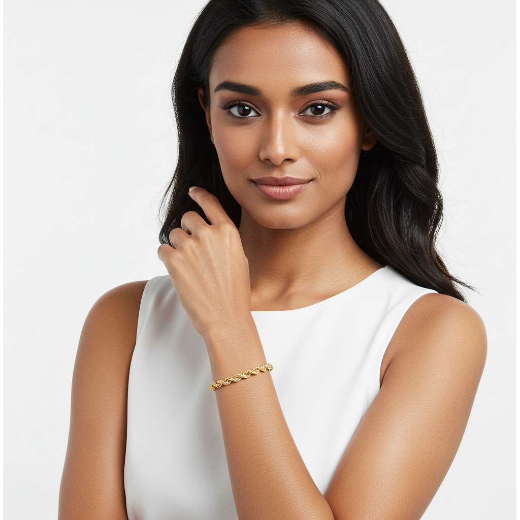 14K Gold Rope Bracelet