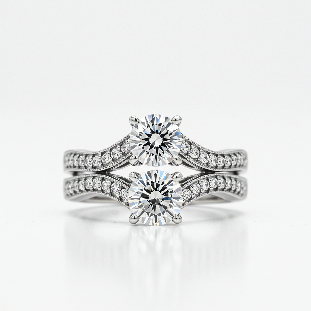 925 Sterling Silver Moissanite Duo Set
