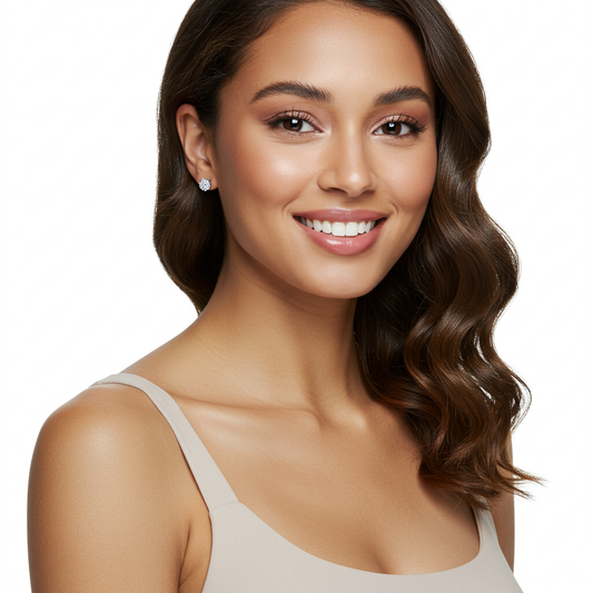 925 Sterling Silver Moissanite Solitaire Earrings