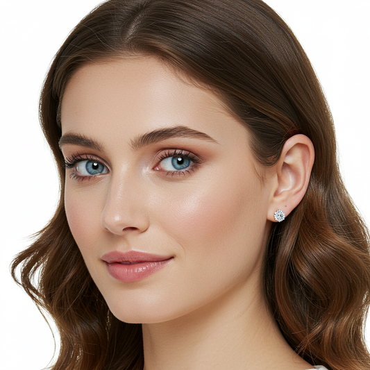 10K White Gold Moissanite Solitaire Earrings