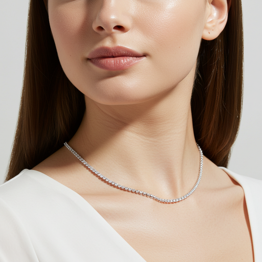 925 Sterling Silver Moissanite Tennis Chain