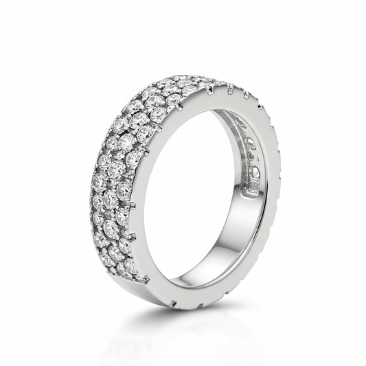 10K White Gold Moissanite Men’s Band