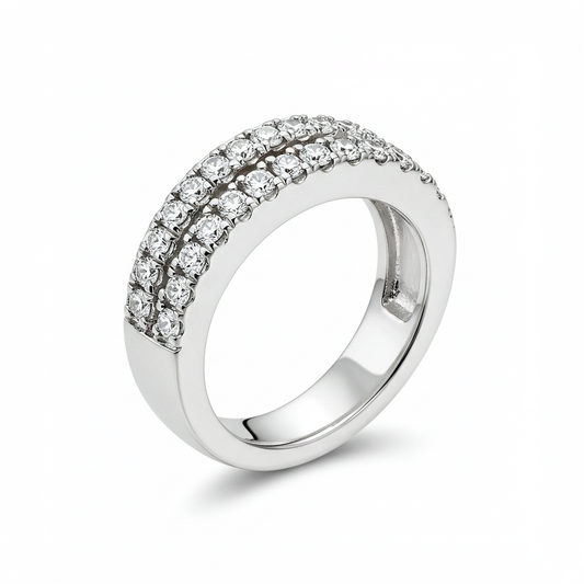 925 Sterling Silver Moissanite Men’s Band