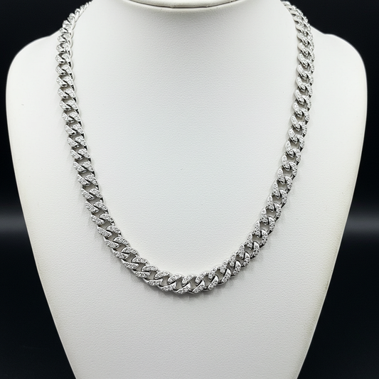 925 Sterling Silver Moissanite Miami Cuban Chain