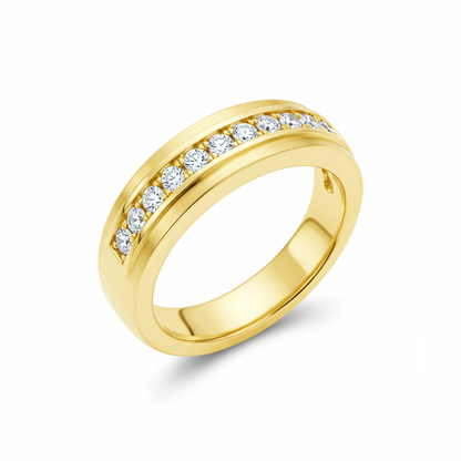 10K Yellow Gold Moissanite Men’s Band