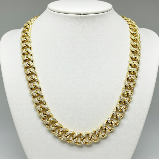10K Yellow Gold Moissanite Miami Cuban Chain