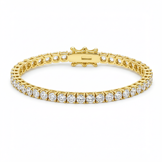 10K Yellow Gold Moissanite Tennis Bracelet