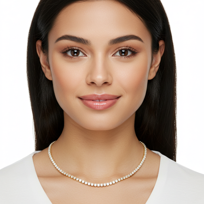 10K Yellow Gold Moissanite Tennis Chain