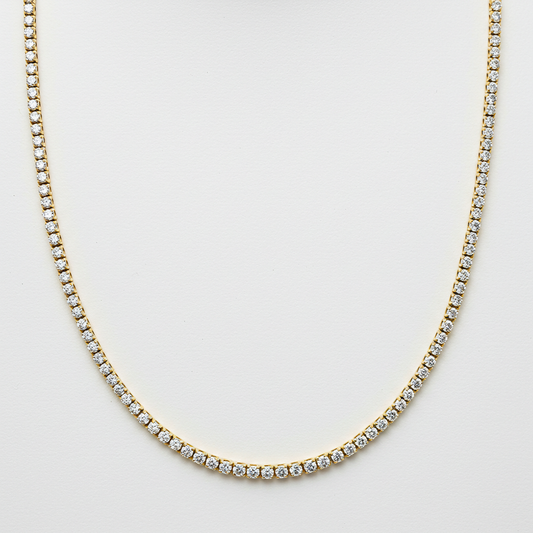 10K Yellow Gold Moissanite Tennis Chain