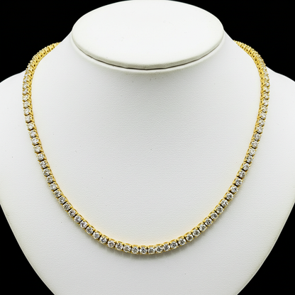 10K Yellow Gold Moissanite Tennis Chain