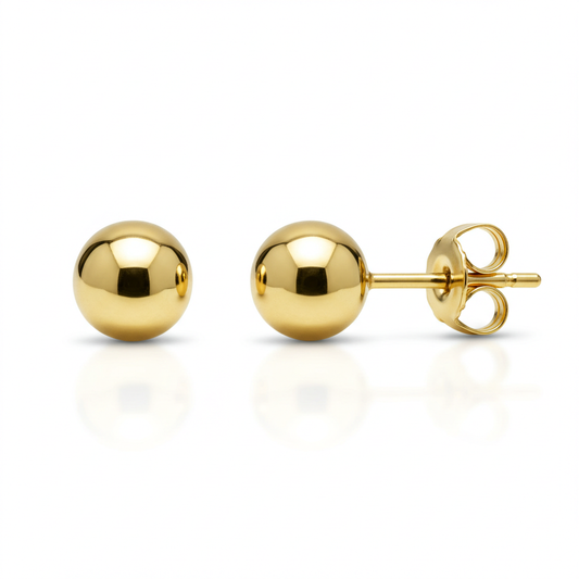 10K Gold Ball Stud Earrings