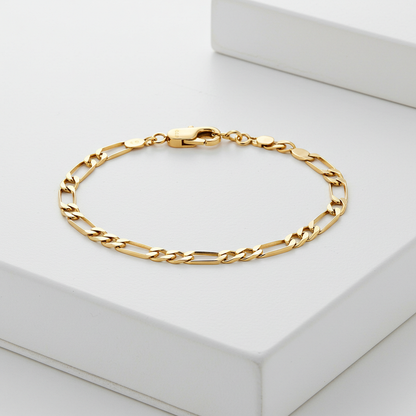 14K Gold Figaro Bracelet
