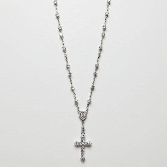 925 Sterling Silver Moissanite Rosary Chain