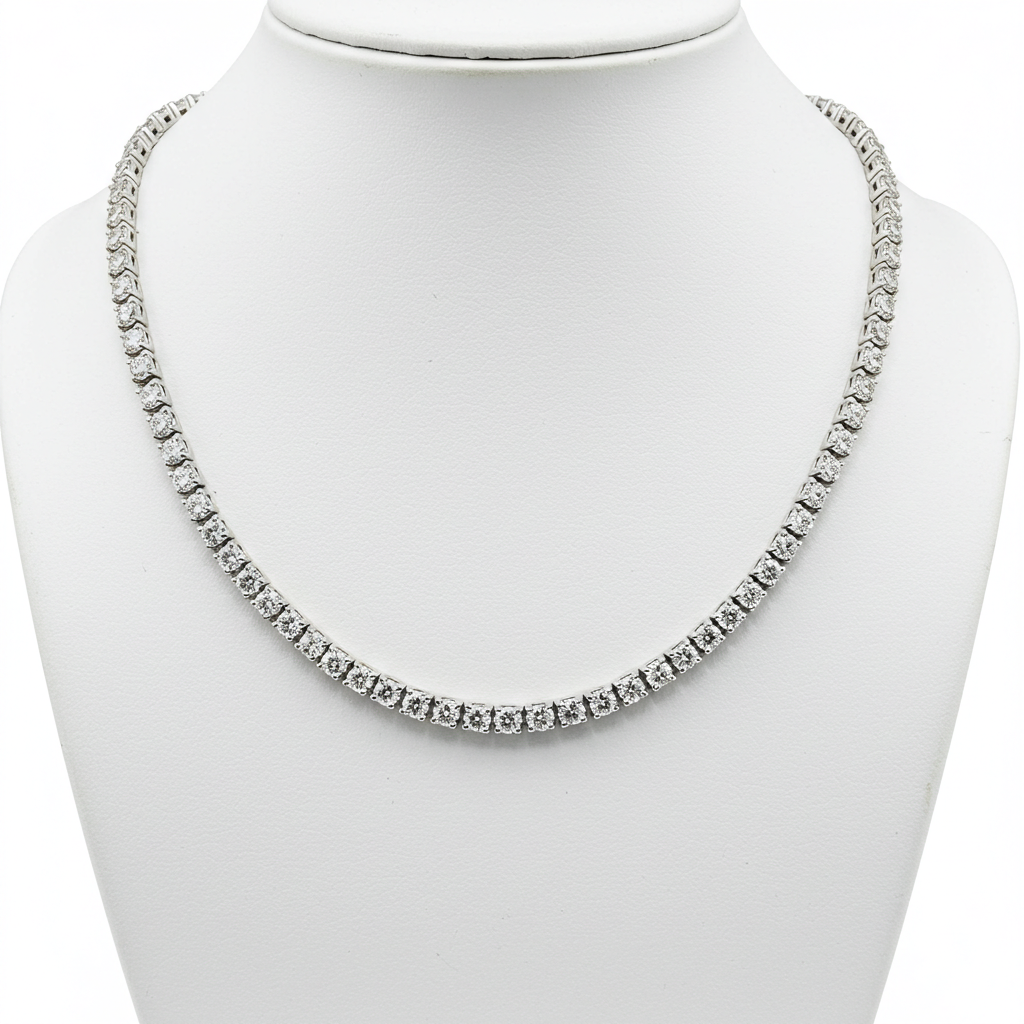 925 Sterling Silver Moissanite Tennis Chain
