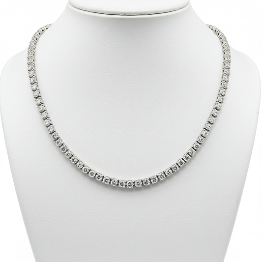 10K White Gold Moissanite Tennis Chain