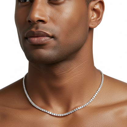 925 Sterling Silver Moissanite Tennis Chain